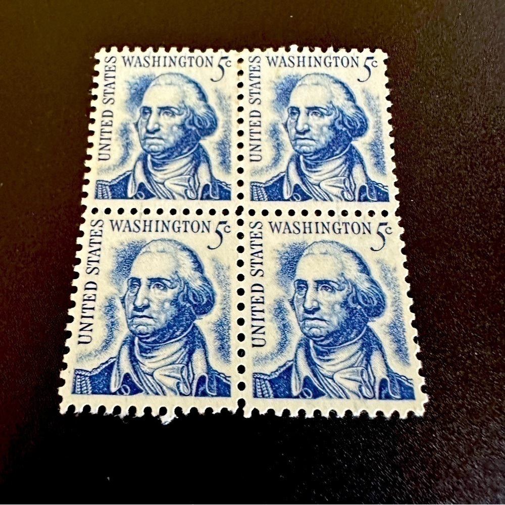 US STAMP George Washington 5 CENT - block of 4